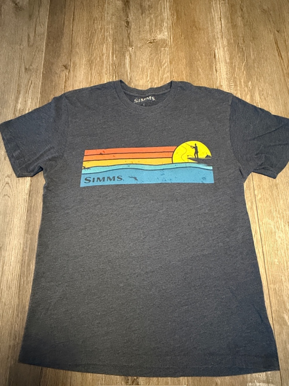 Simms Navy Heather Short-Sleeve Retro Sunset Graphic Tee